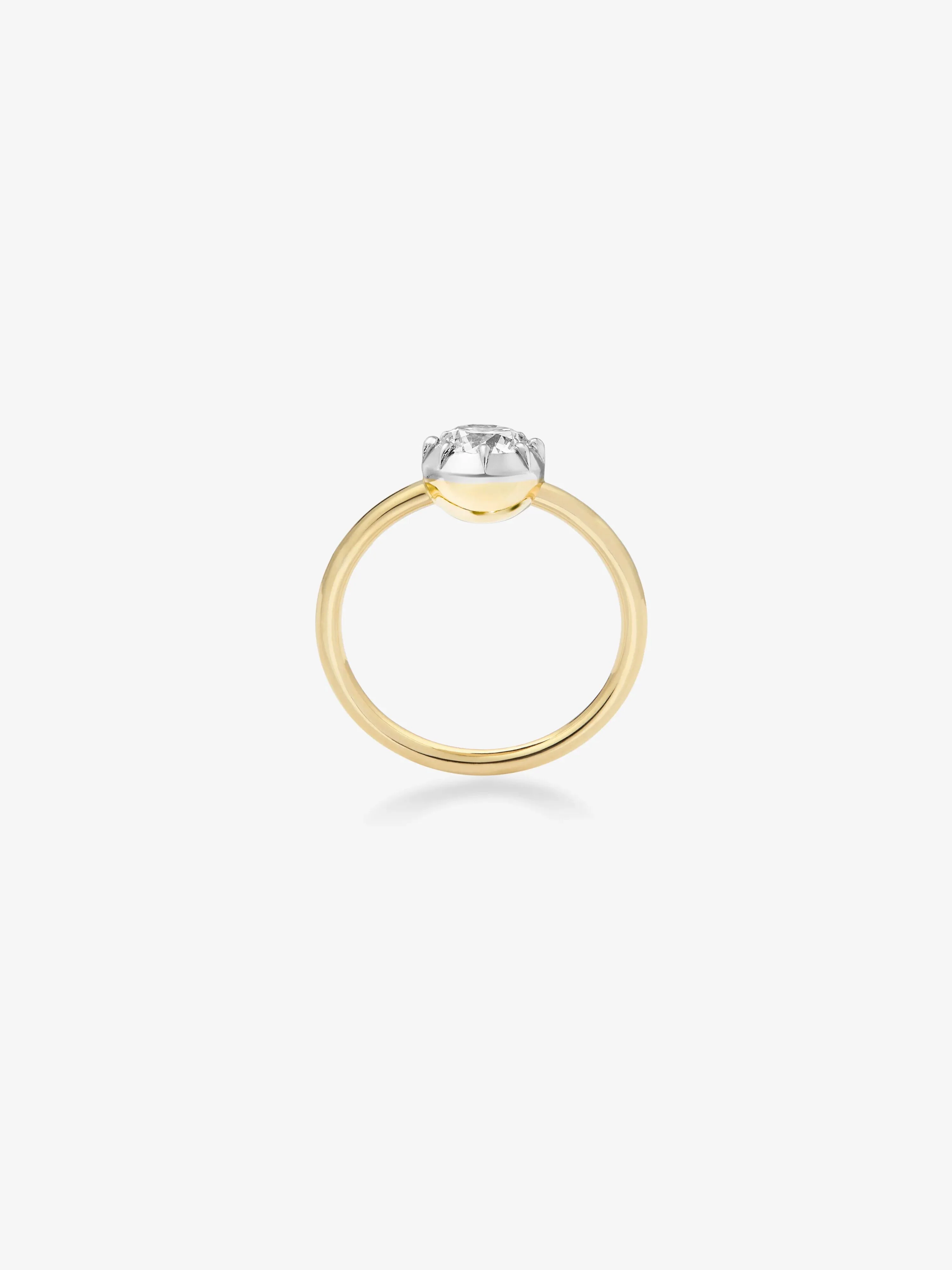 1ct Diamond & White Gold Button Back Ring - Image 4