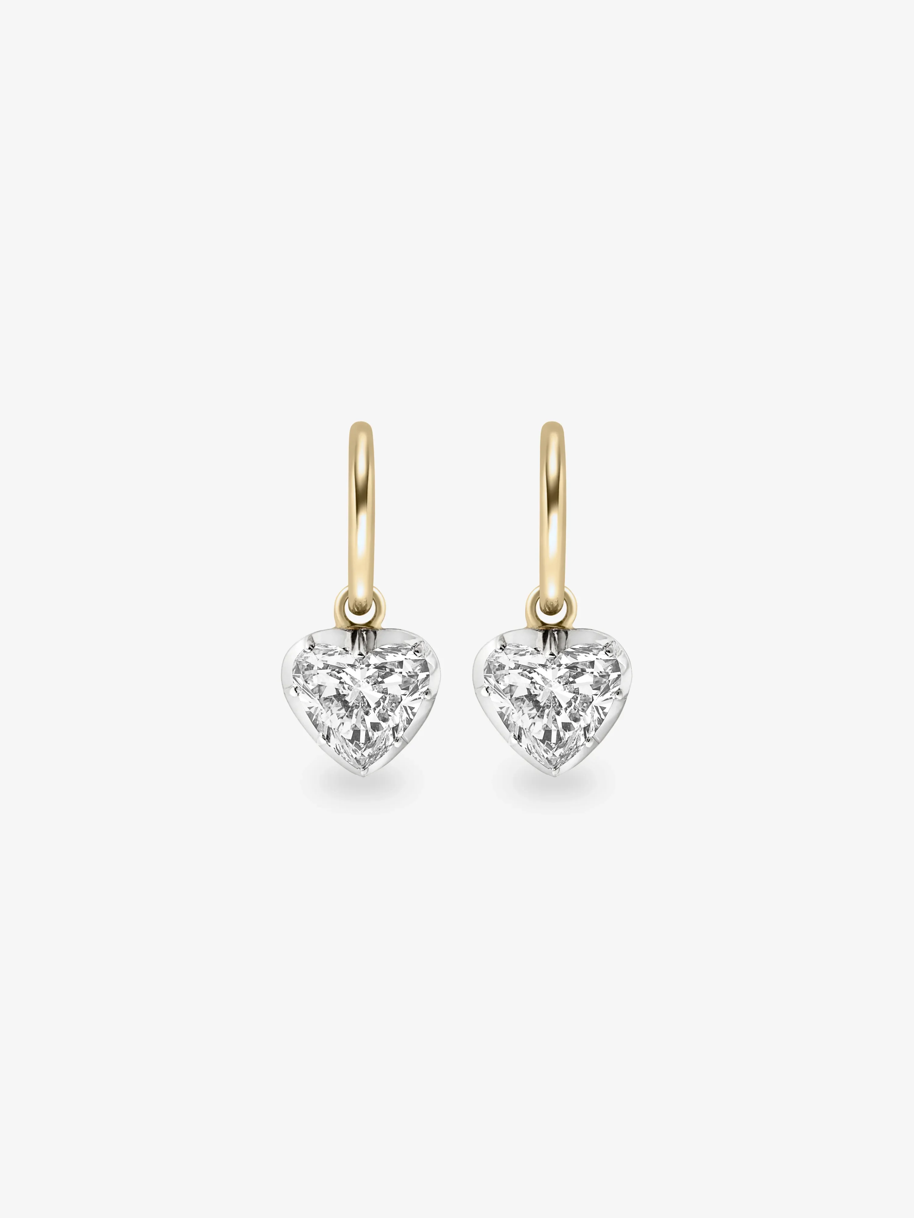 1.50ct Heart-Shaped Diamond & White Gold Gypset Hoop Earrings