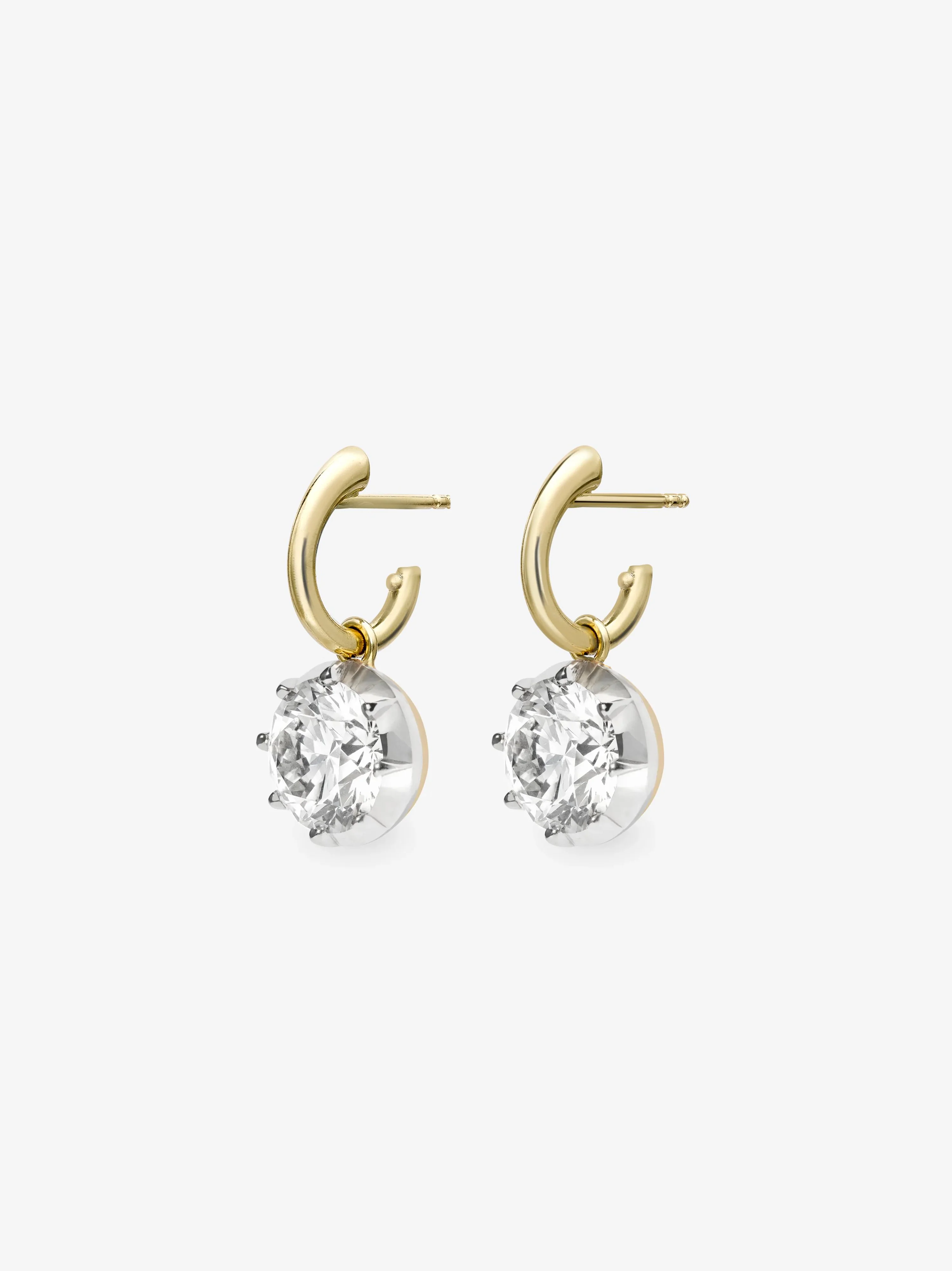 2ct Diamond & White Gold Gypset Hoop Earrings - Image 2