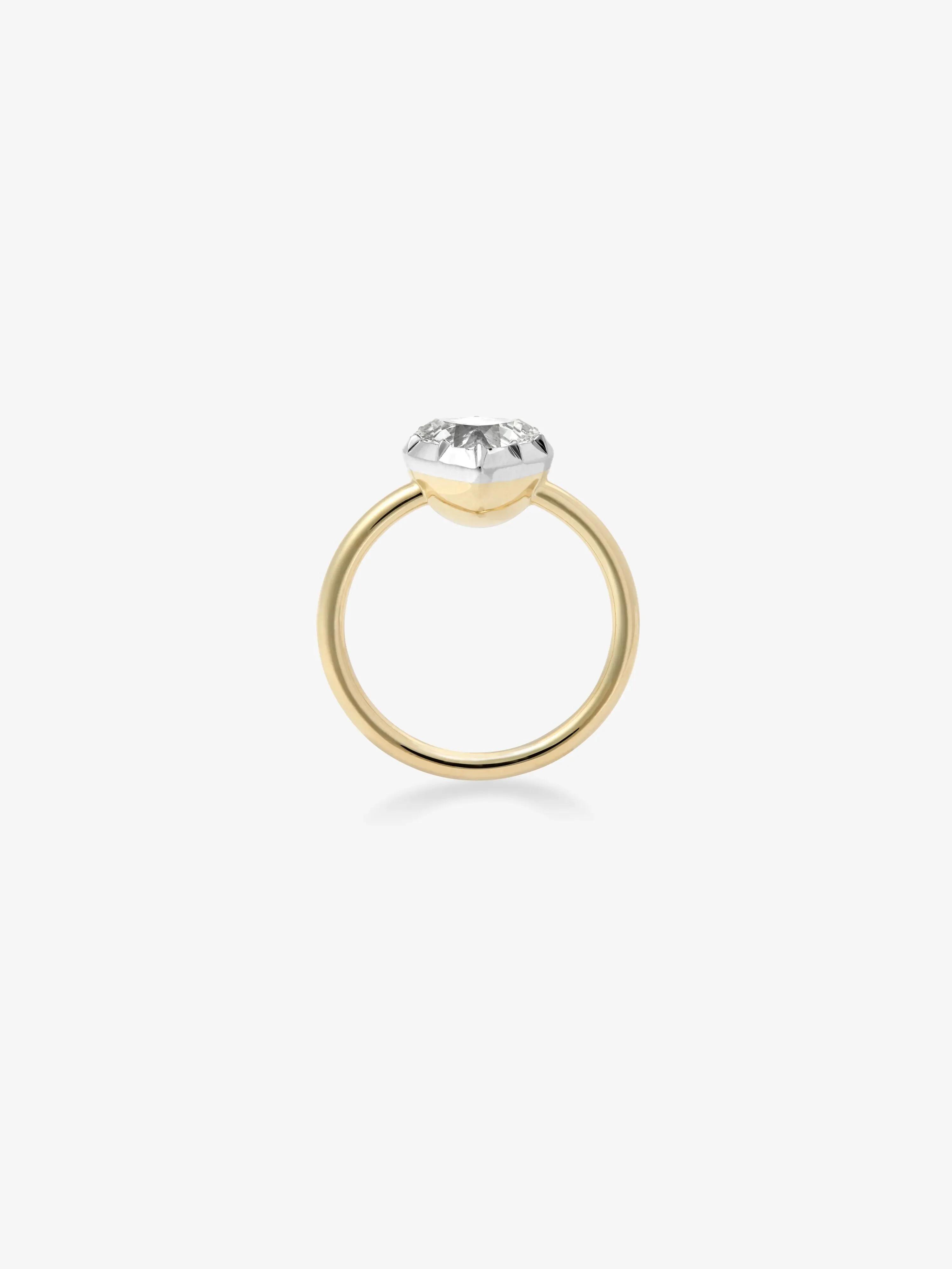 2ct Heart-Shaped Diamond & White Gold Button Back Ring - Image 4