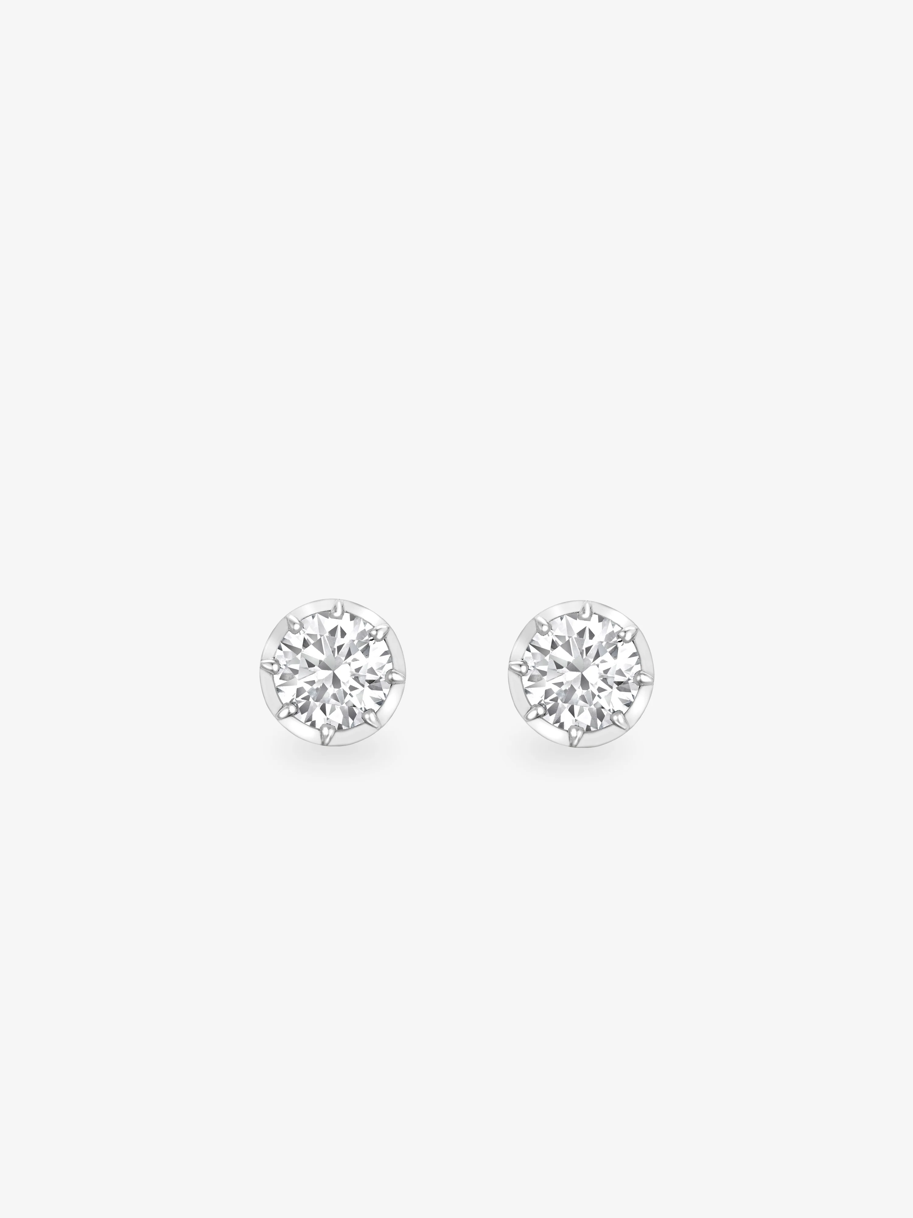 4ct Diamond & White Gold Stud Earrings