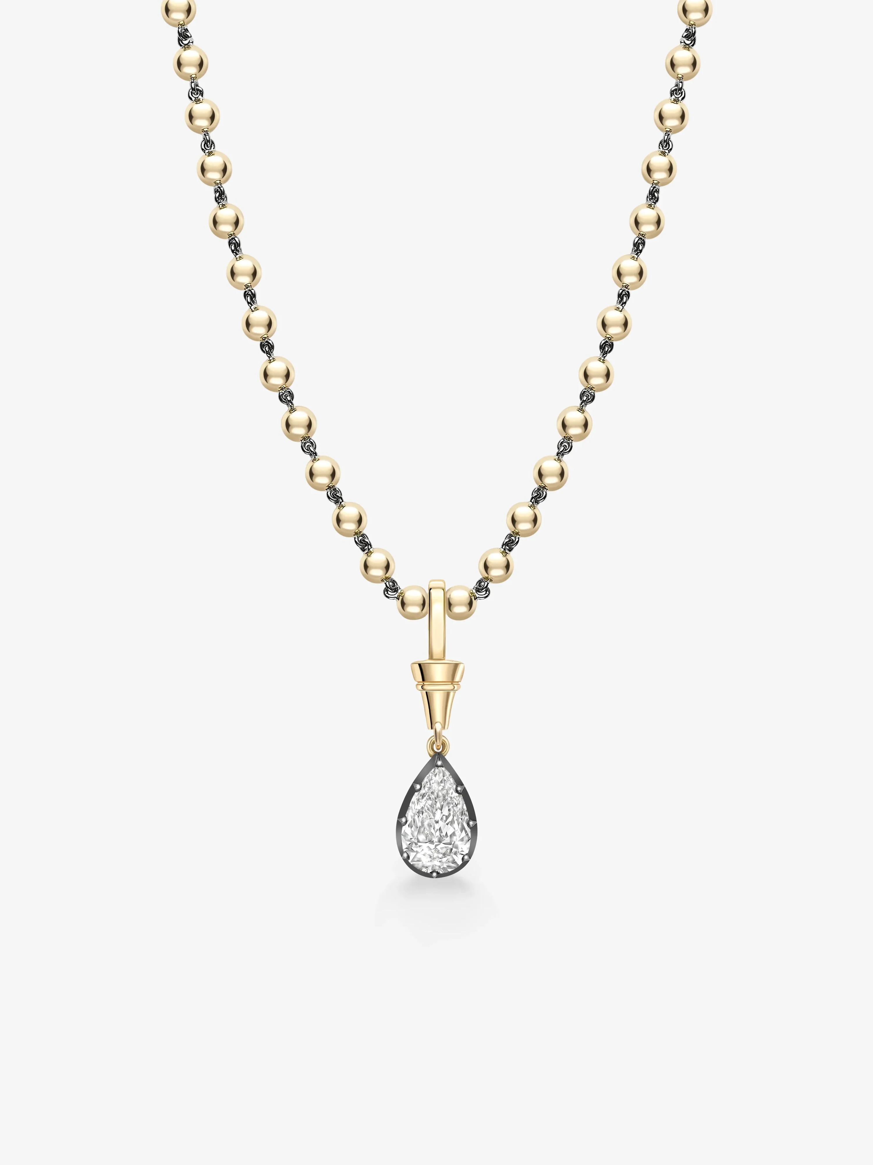 Ball n Chain 2.73ct Pear-Shaped Diamond Pendant - Image 2