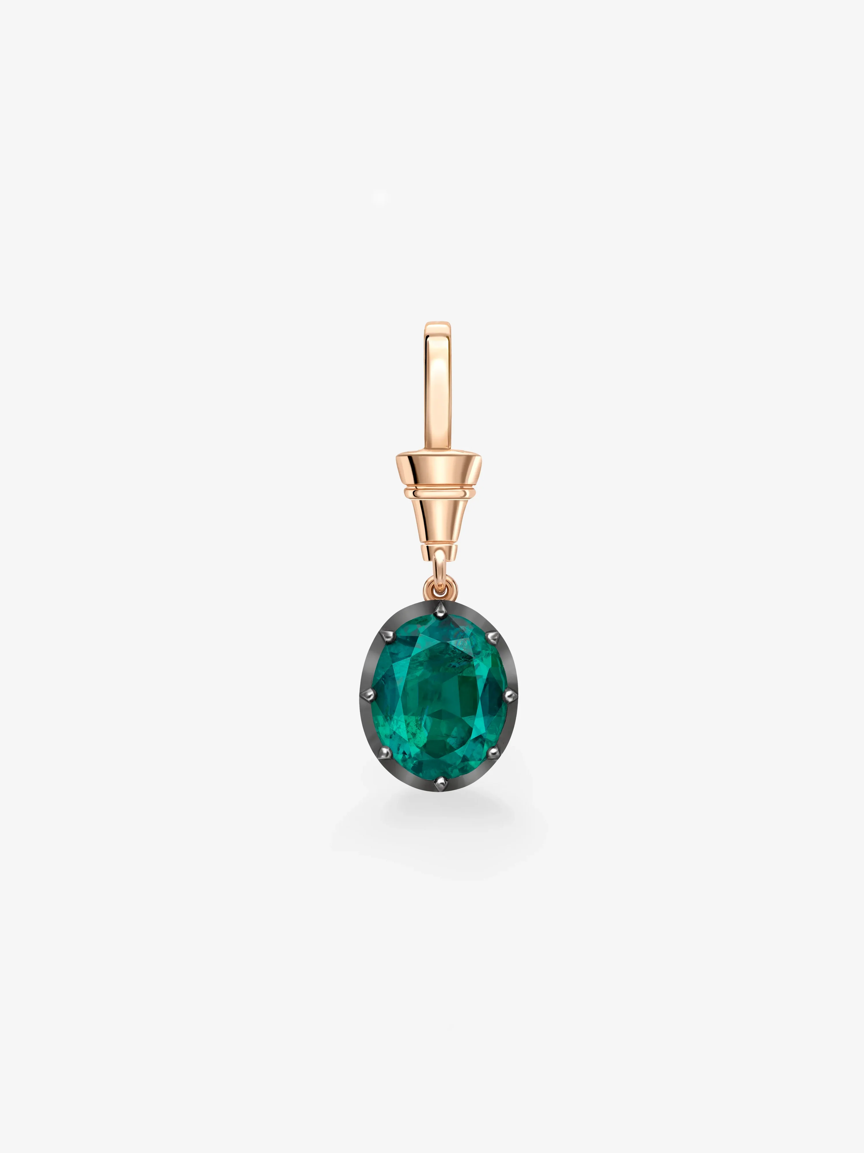 Ball n Chain 4.40ct Oval Emerald Pendant