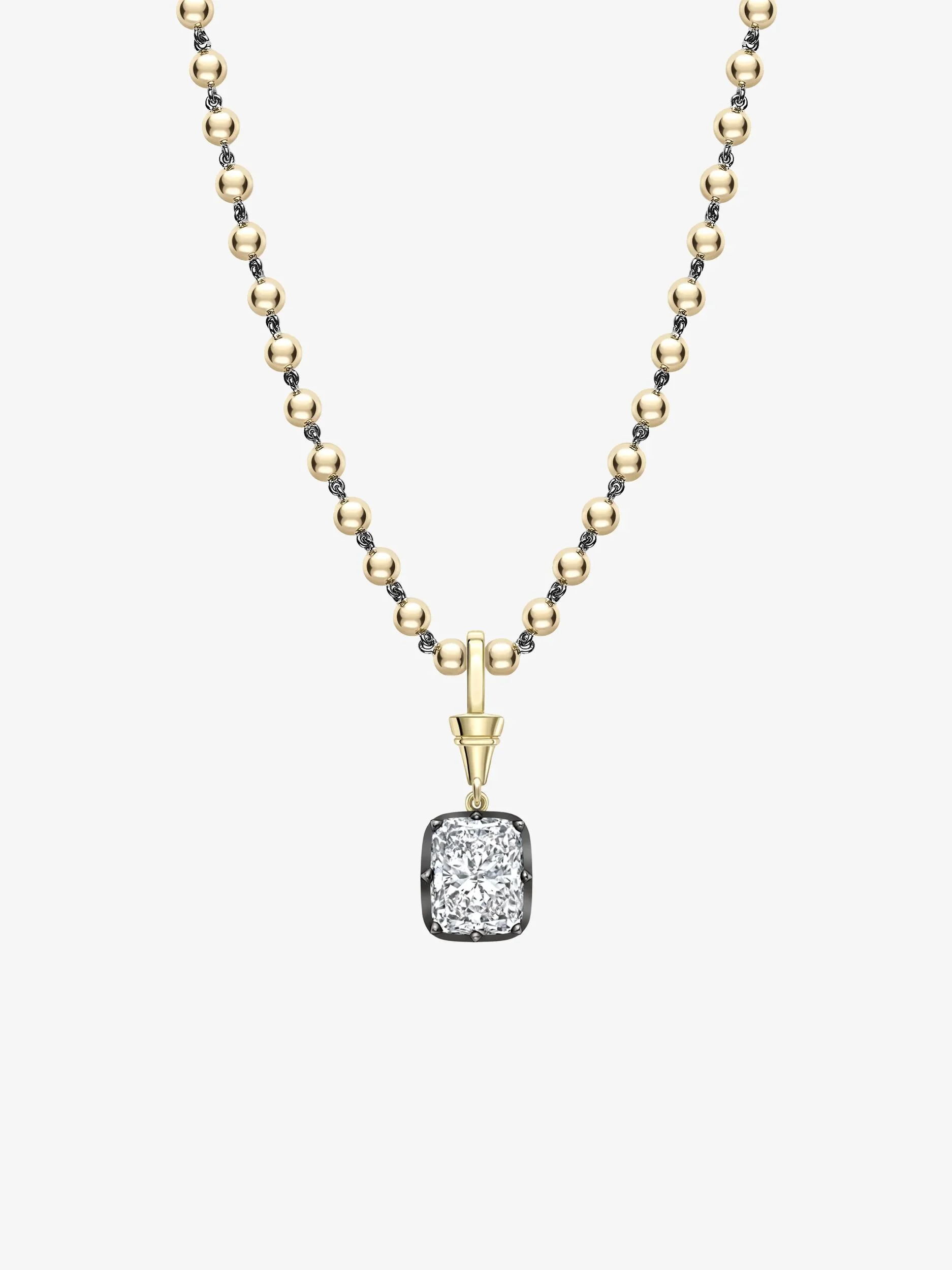 Ball n Chain 6.20ct Cushion Diamond Pendant - Image 2