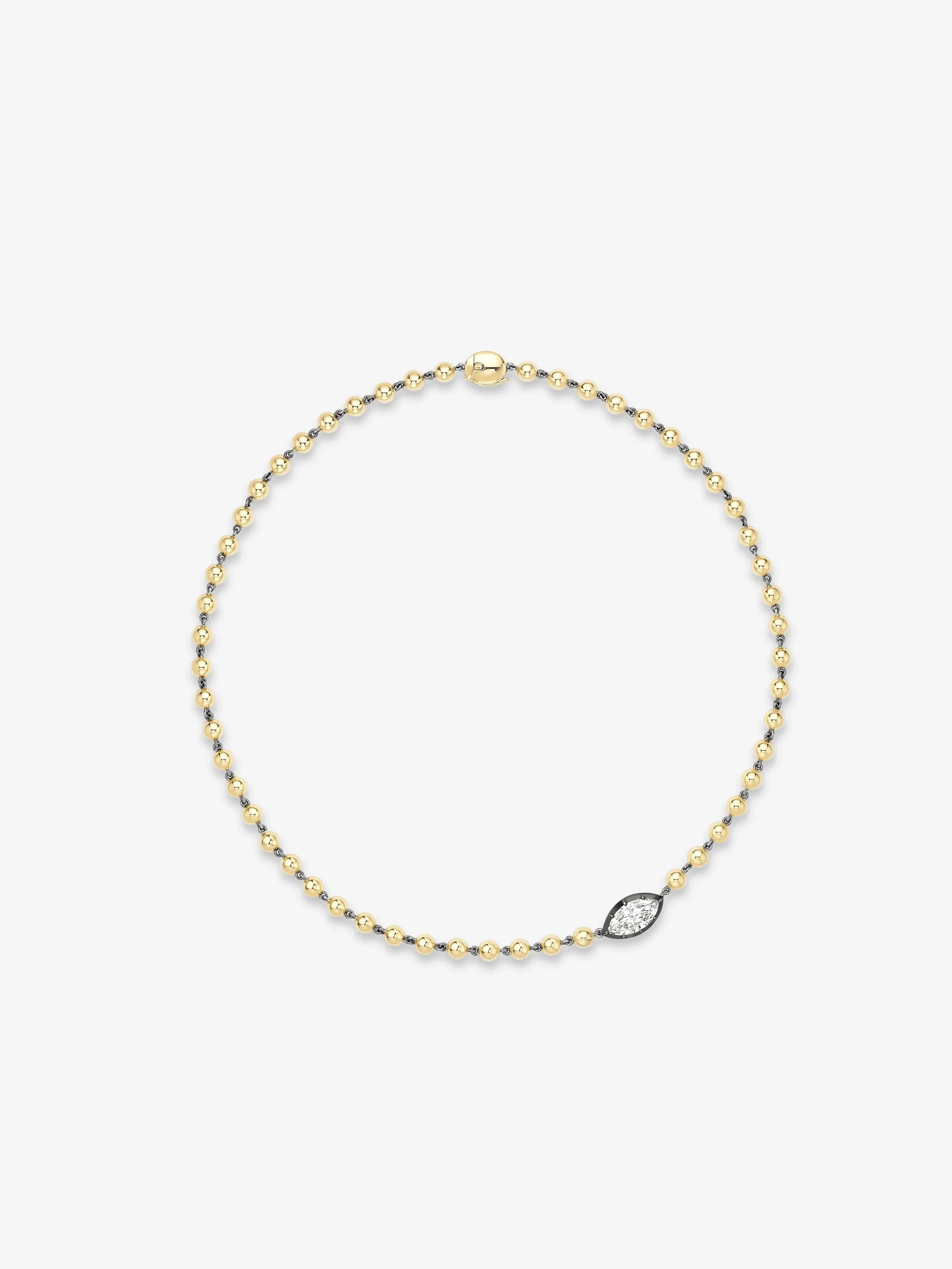 Ball n Chain East-West 1.92ct Marquise Diamond 16" Necklace