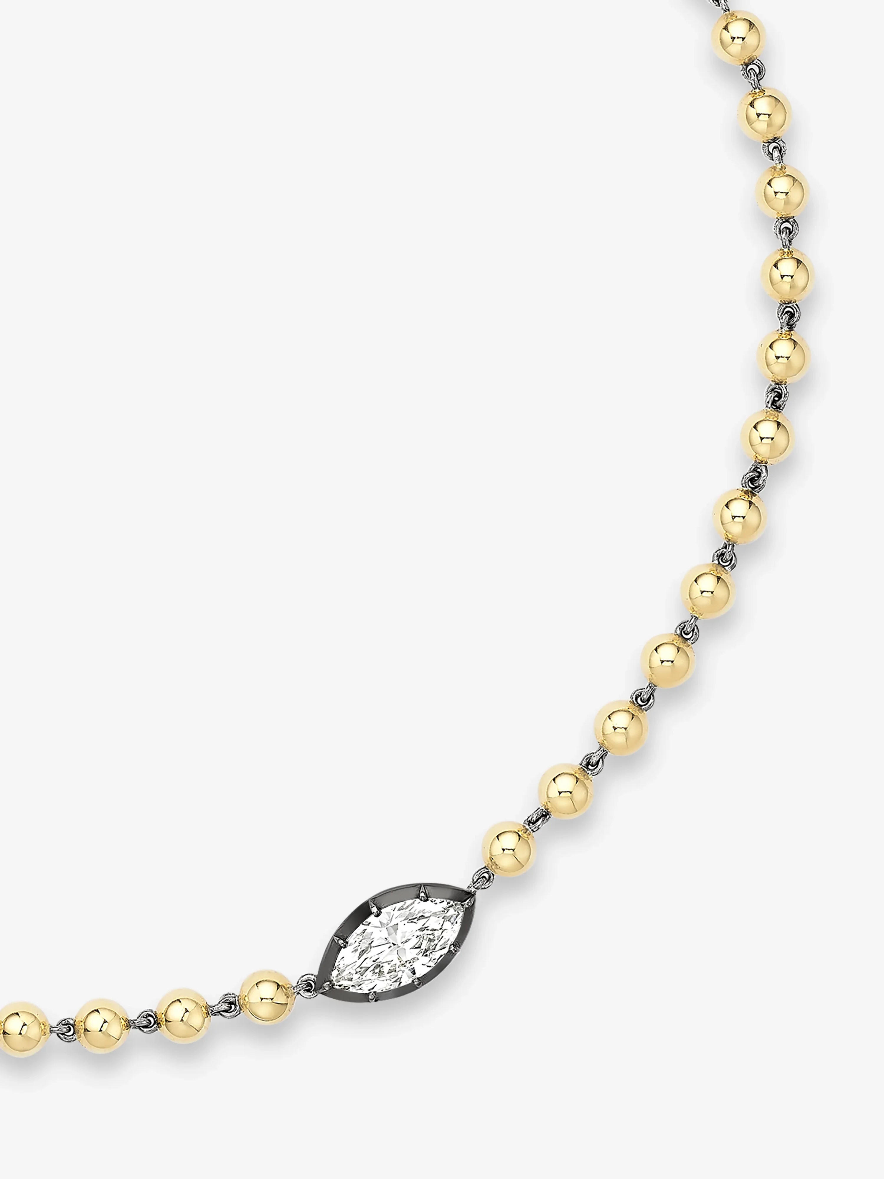 Ball n Chain East-West 1.92ct Marquise Diamond 16" Necklace - Image 2
