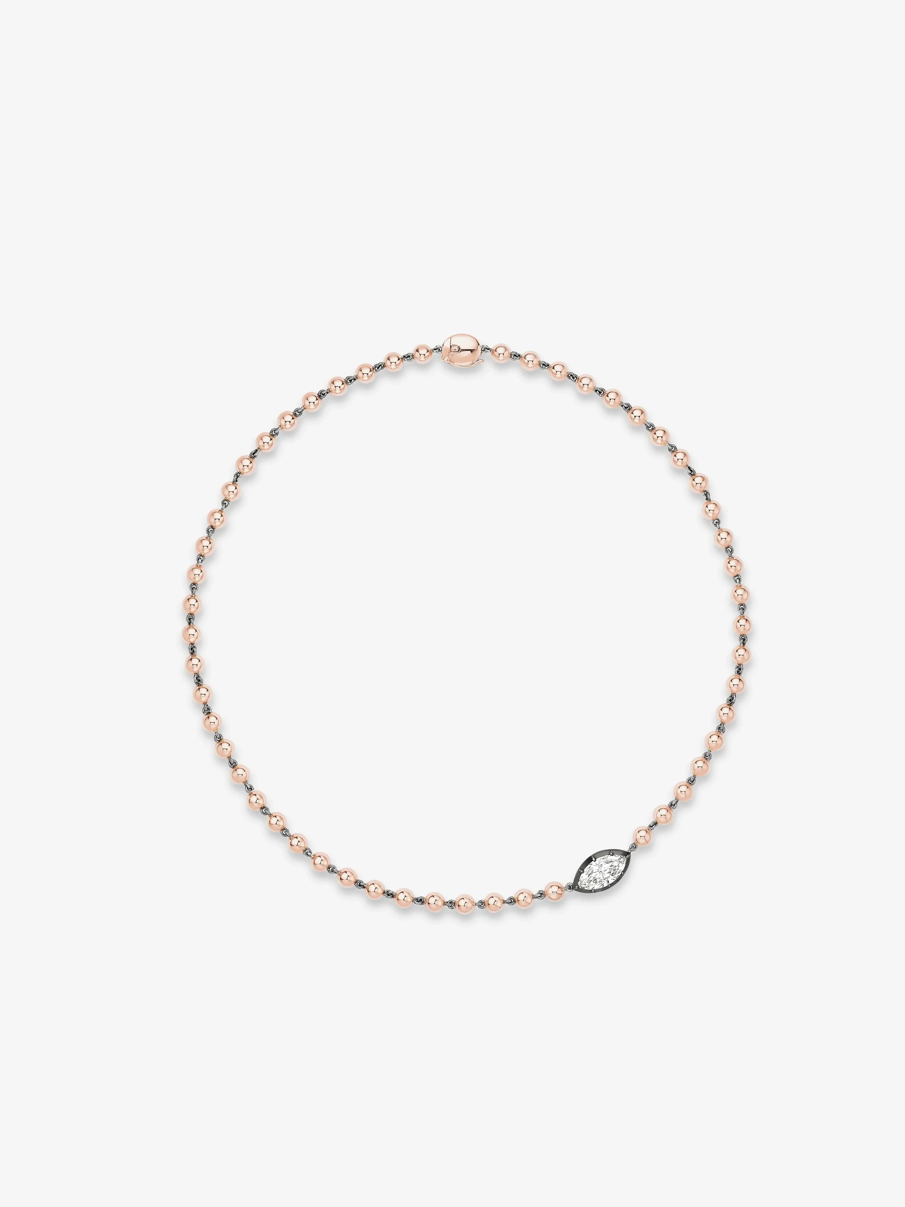 Ball n Chain East-West 1.93ct Marquise Diamond 16" Necklace
