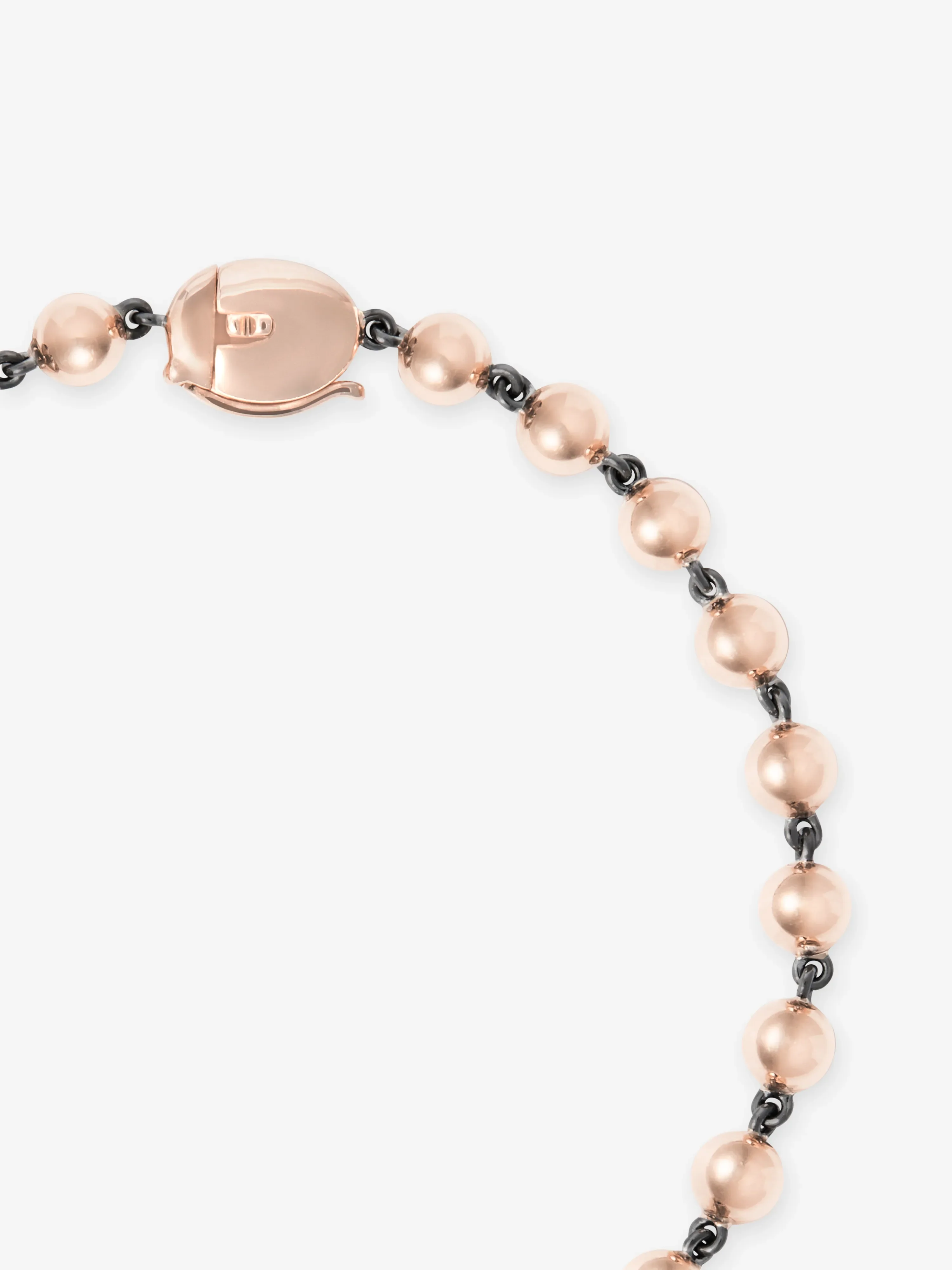 Ball n Chain Rose Gold Multi Diamond Bracelet - Image 4