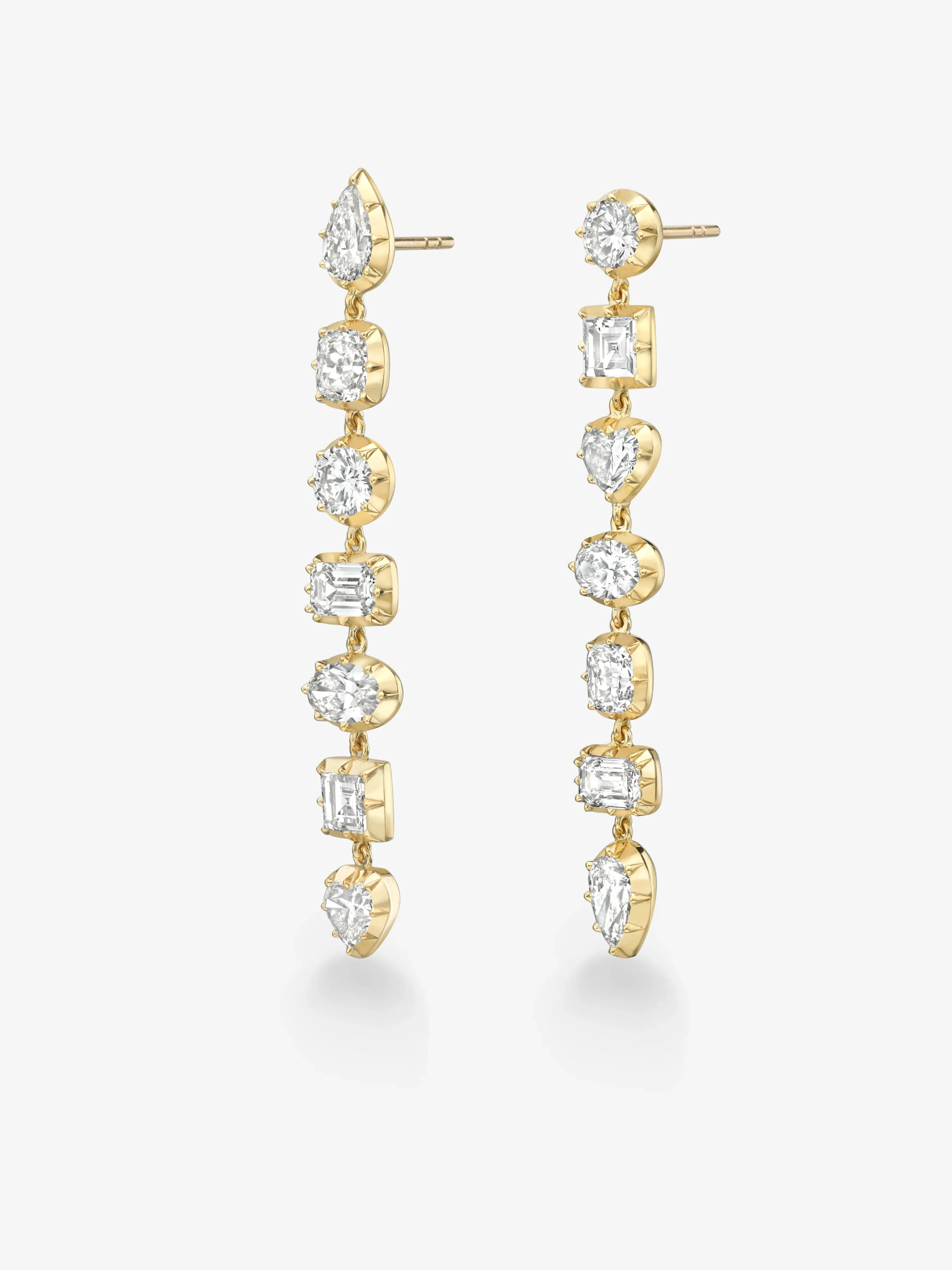 Diamond Cut-Down Drop Earrings - Image 2