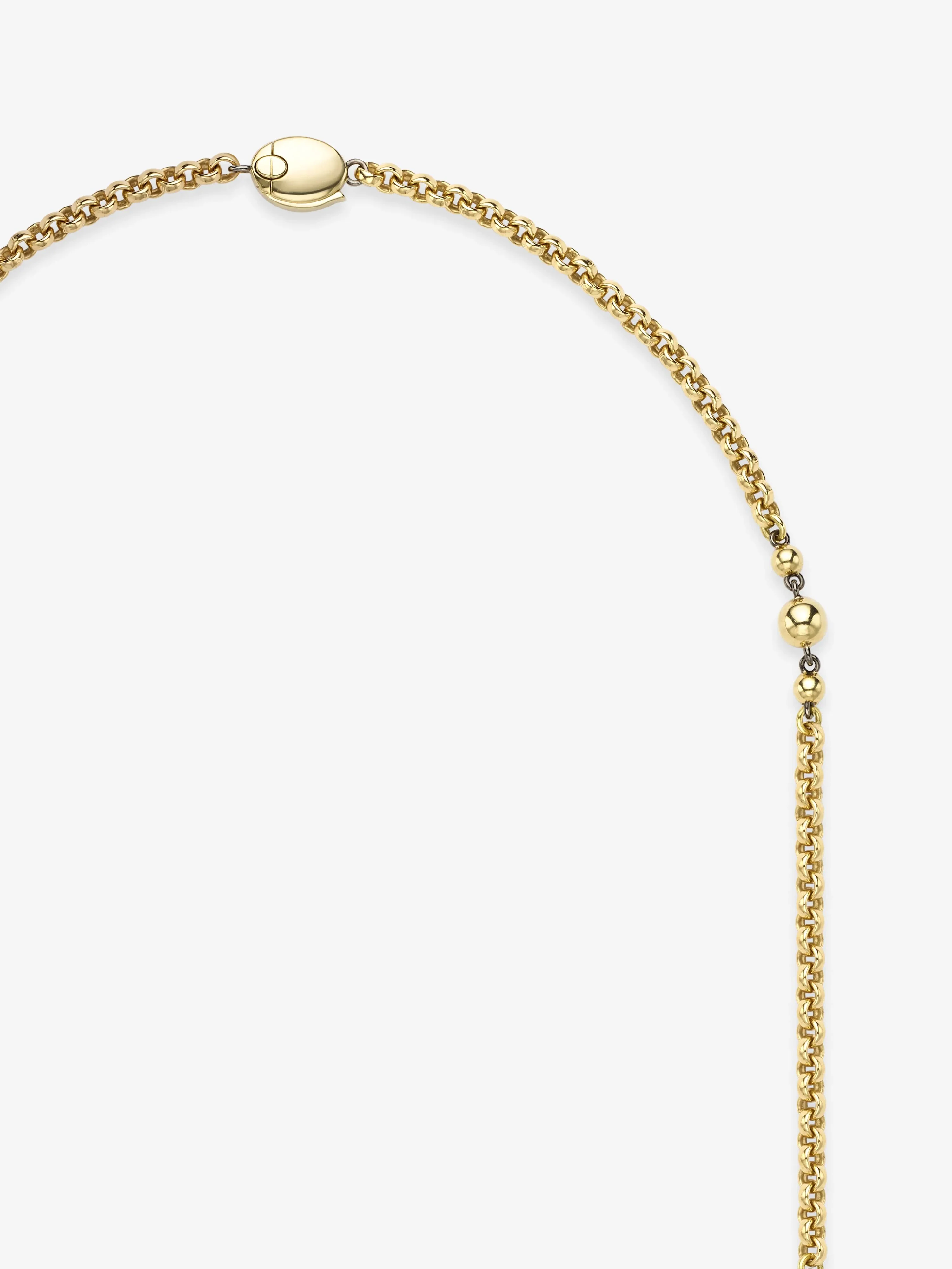 Orbit Yellow Gold Belcher Ball n Chain 21" Necklace - Image 4