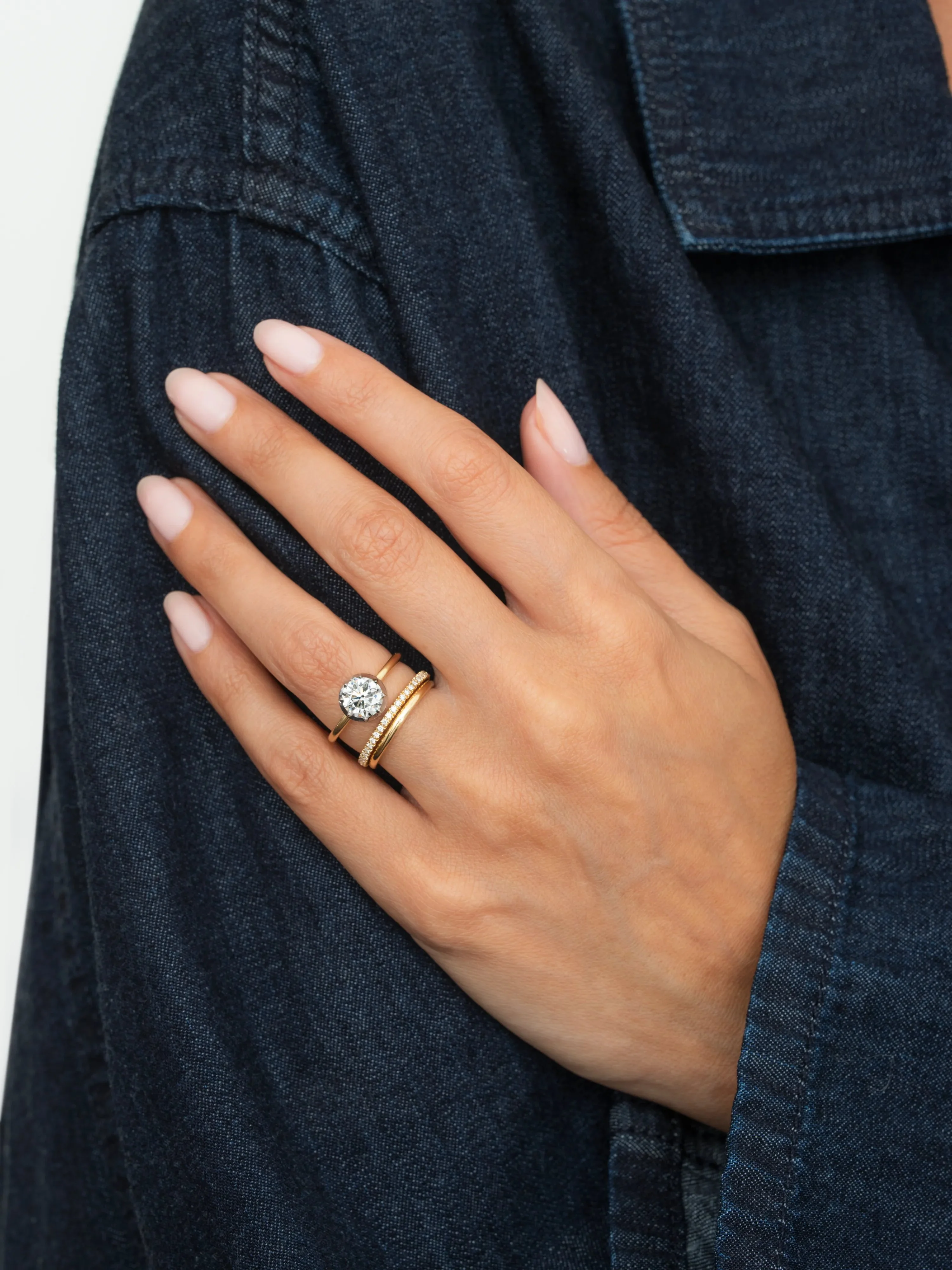 Round Wire Fine Yellow Gold Band - Image 3