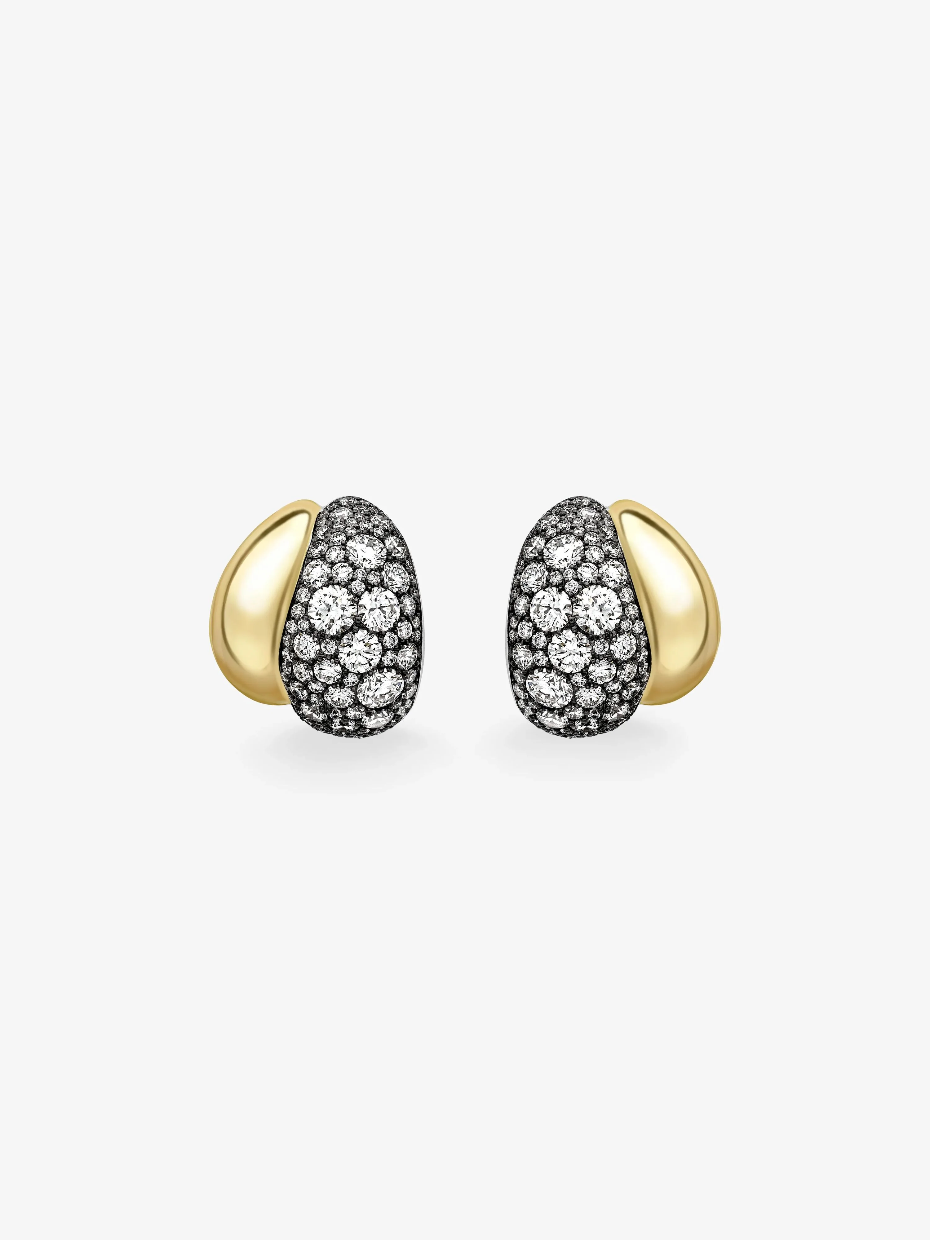 Rush Hour Diamond & Yellow Gold Double Take Earrings