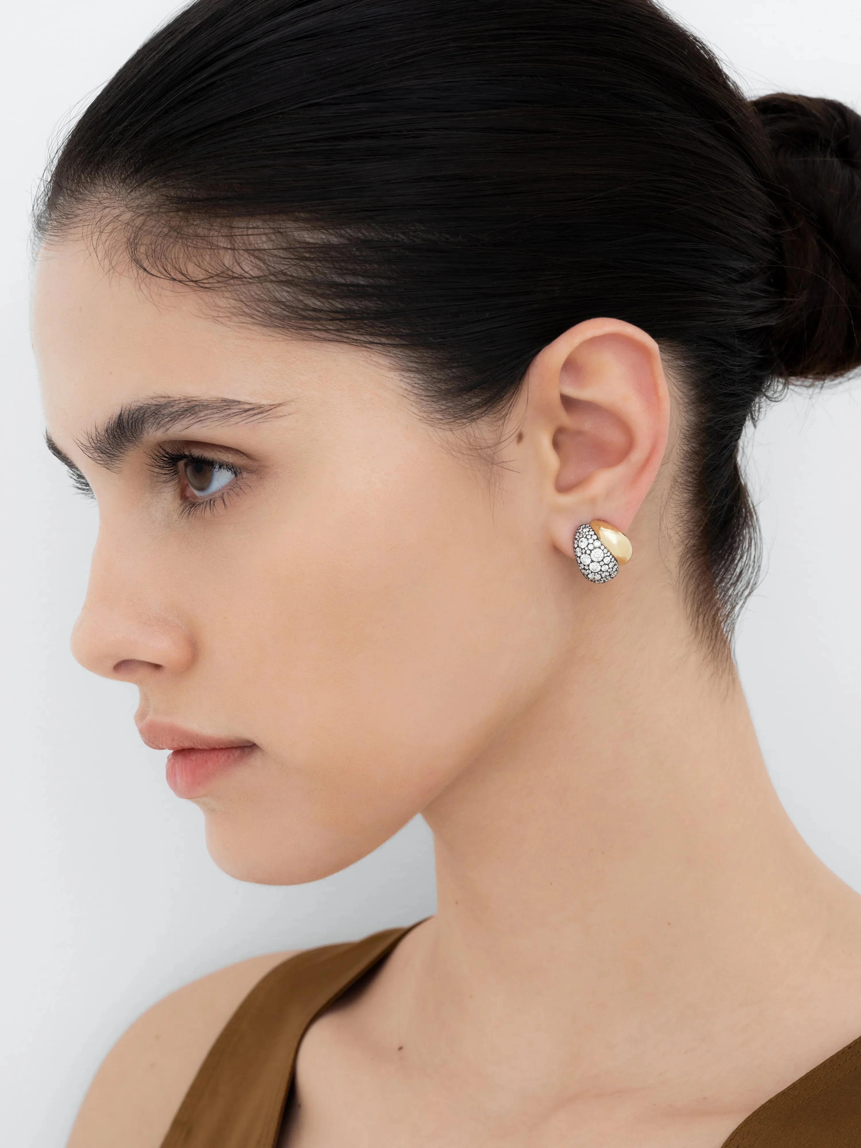 Rush Hour Diamond & Yellow Gold Double Take Earrings - Image 3