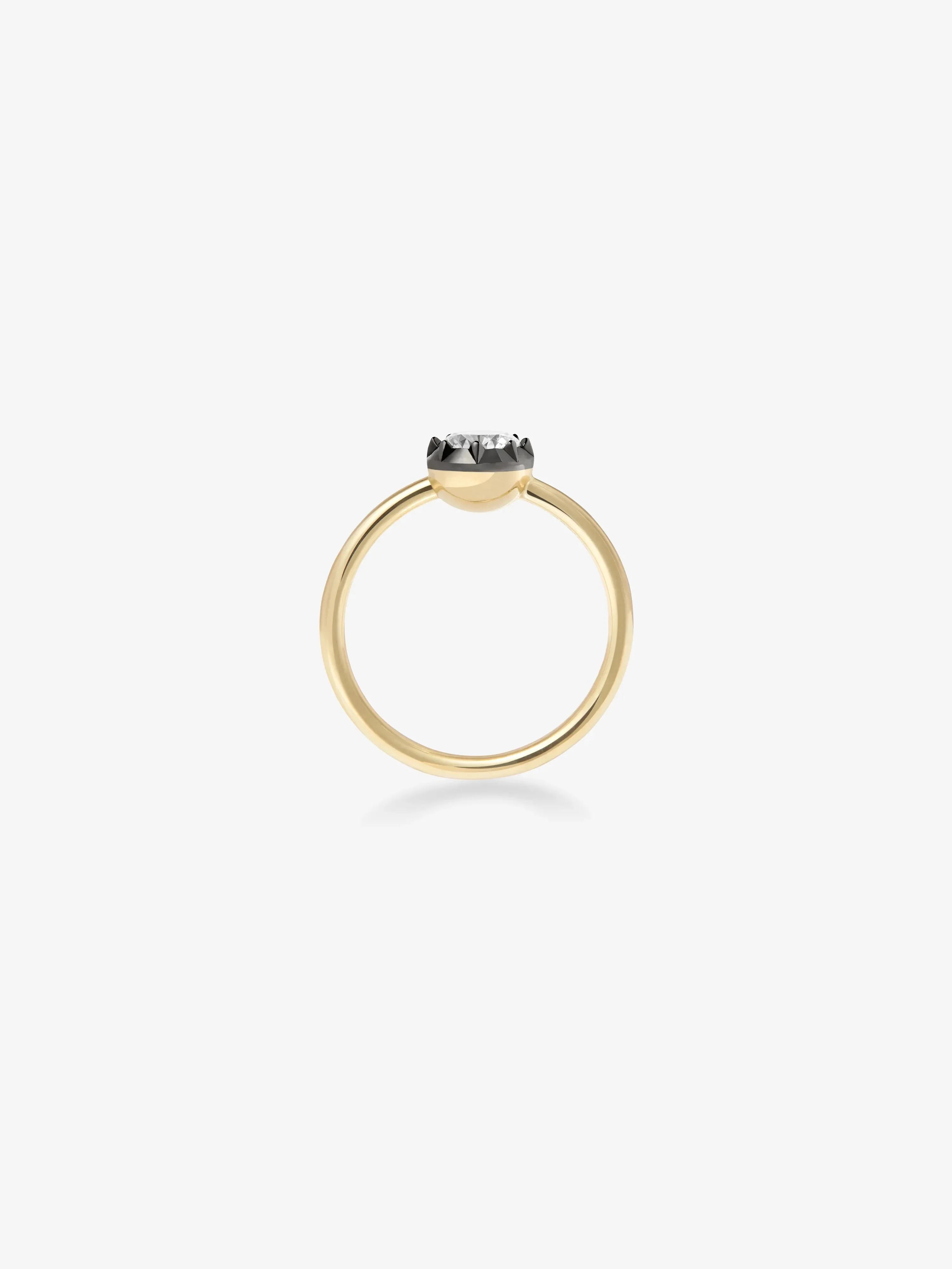 0.70ct Diamond & Blackened Gold Button Back Ring - Image 4