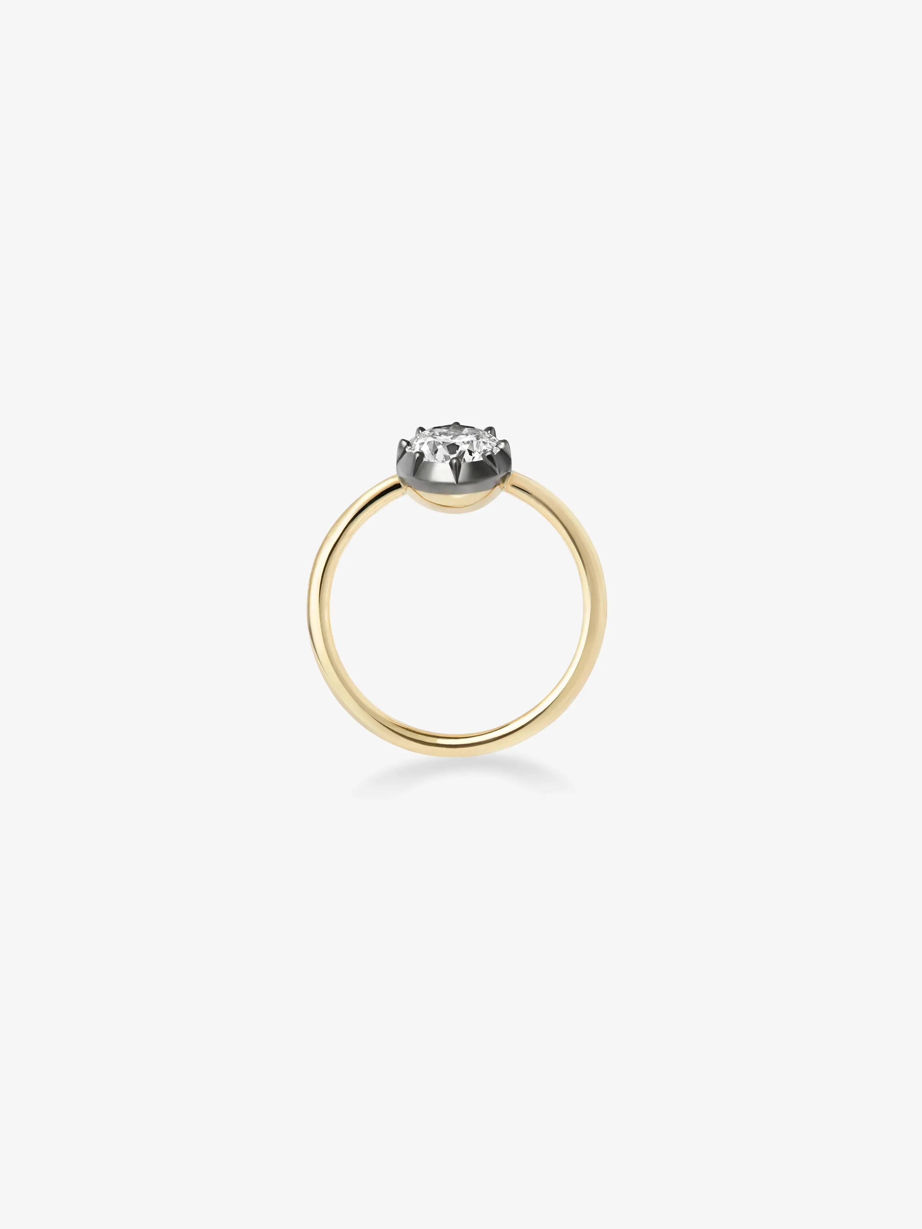0.90ct Diamond & Blackened Gold Button Back Ring - Image 4