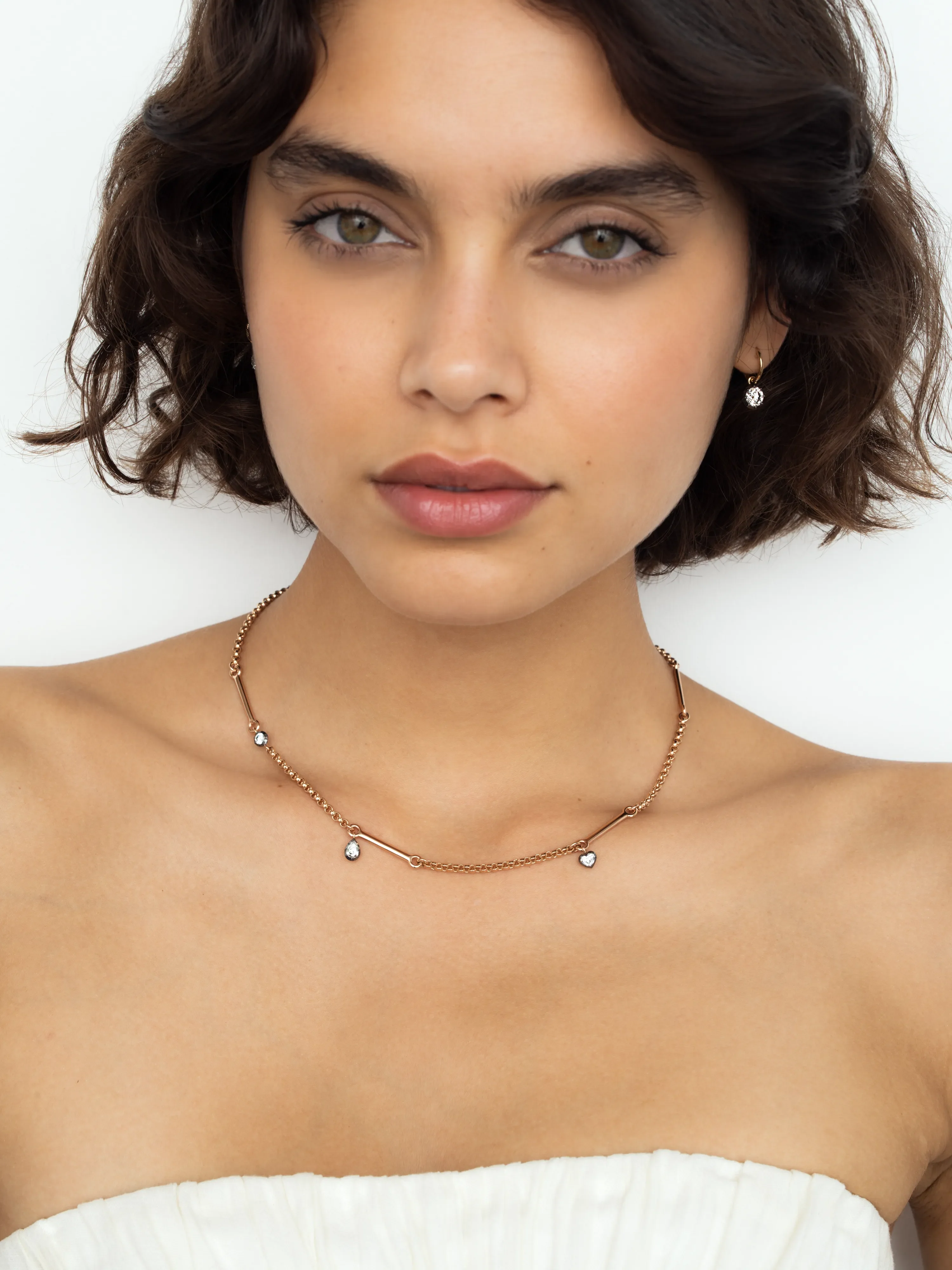 Signature Multi-Shape Diamond Space Bar 18" Belcher Chain - Image 3