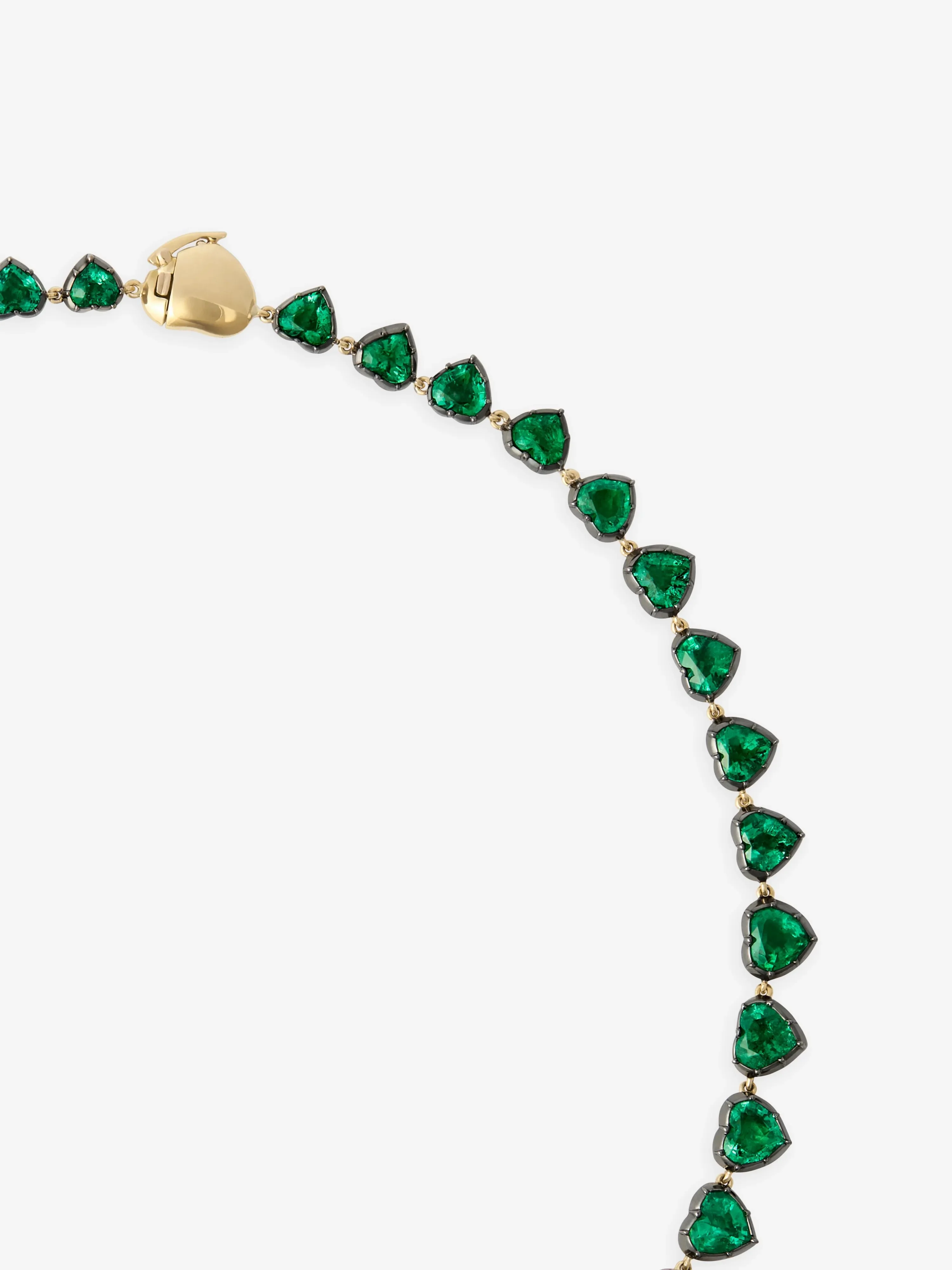 Signature Emerald Heart Button Back Necklace - Image 4