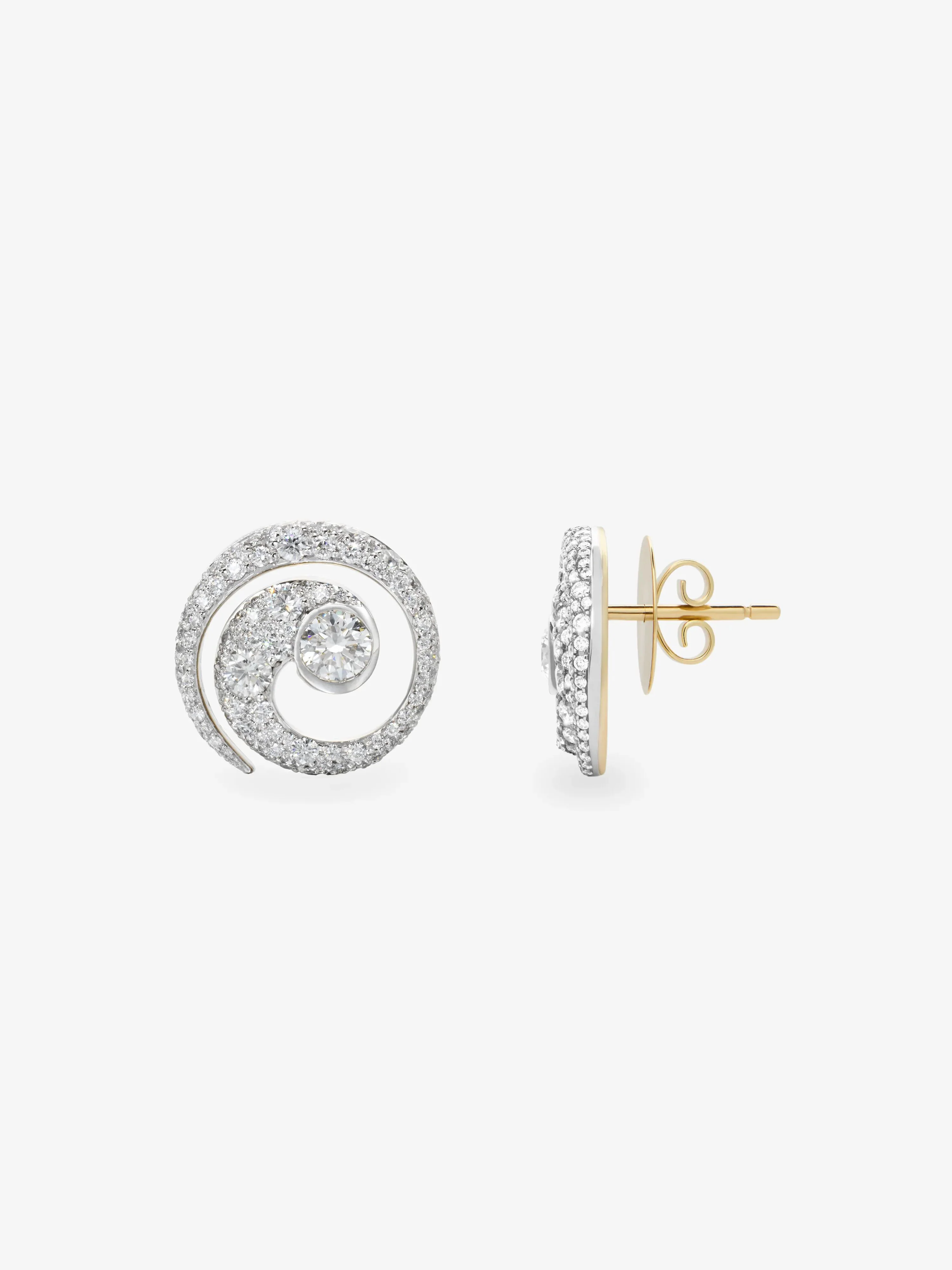 Tattoo Diamond & White Gold Stud Earrings - Image 2